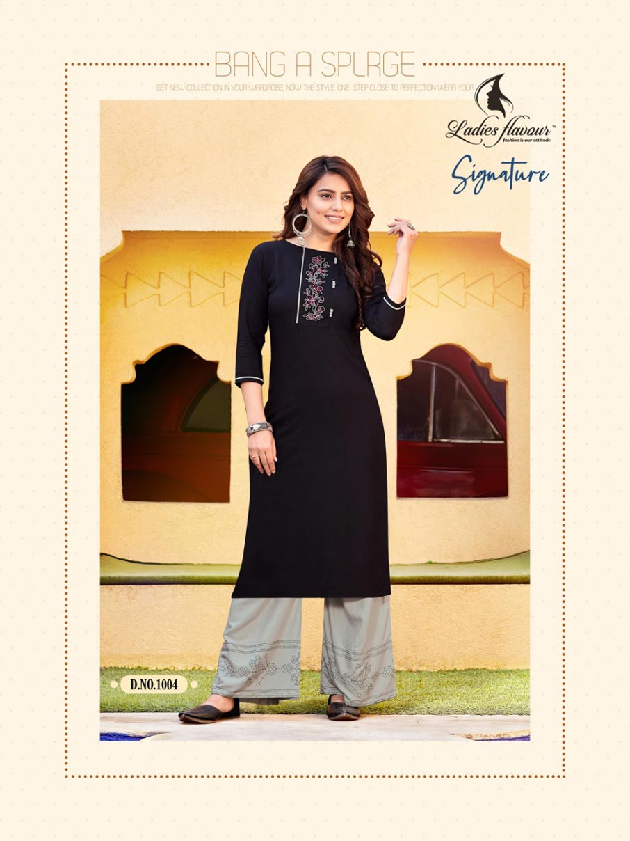 Signature Vol-2 Rayon Embroidery Kurti Set Signature Vol-2 Rayon Embroidery Kurti Set